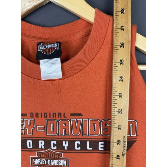 Vintage Y2K Harley Davidson Century Medina Ohio Live Ride 1 American Flag Orange - Picture 9 of 9